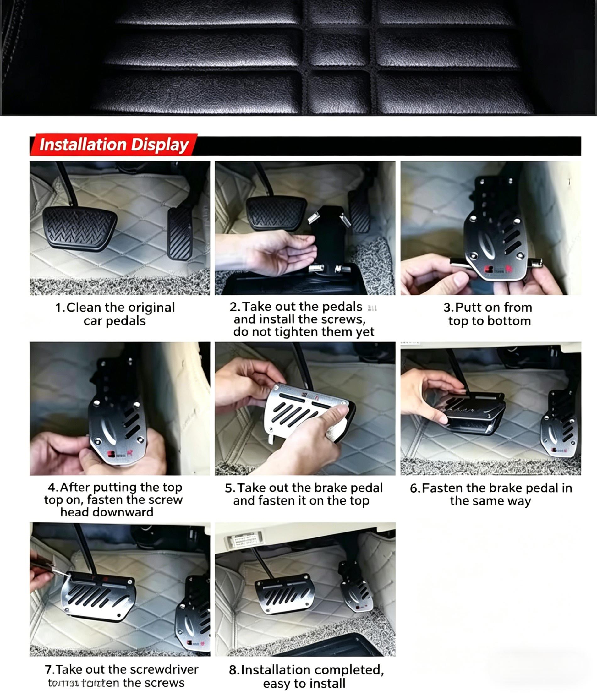 Universal Fit Performance Aluminum Alloy Car Pedal Pads Set, Anti-Slip Grip Gas Brake Covers, Car Interior Accessory for Driving Safety & Enthusiasts’ Decor Upgrade