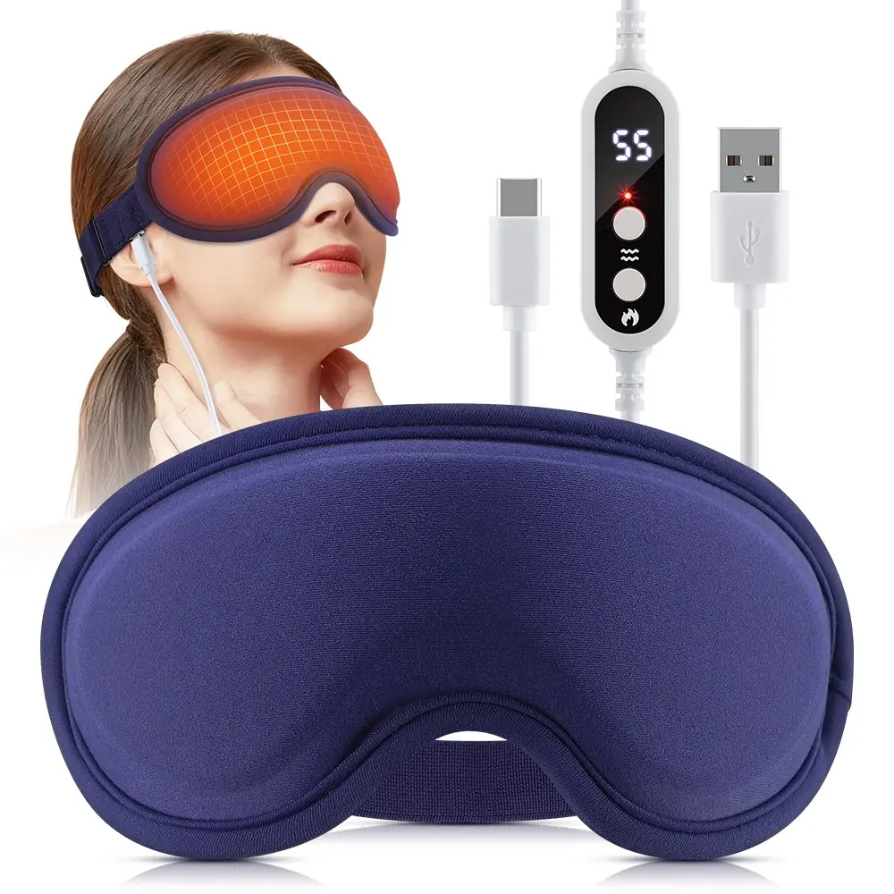 Electric Warm Compress Eye Mask with Adjustable Gears | Comfortable Fitting Eye Relaxation Mask for Daily Eye Care