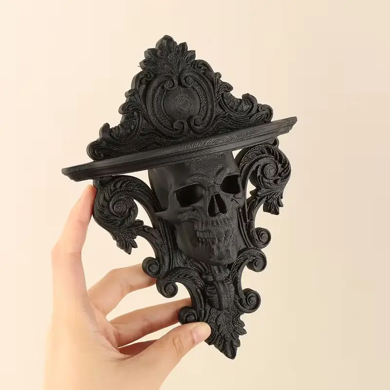 Gothic Skull Wall Shelf, Dark Gothic Style, Perfect for Crystal Minerals and Scented Candles, Unique Home Decor, Ritualistic Aesthetic, Decorative, Decoration Items