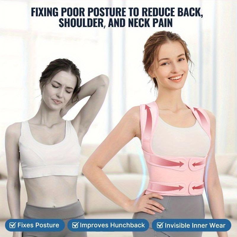 Women's Adjustable Full Back Posture Corrector Brace, Hunchback Orthotic, Posture Strap Support for Shoulder Stretch, Spine Alignment, Upper and Lower Back Pressure Relief, Waist Trimmer Belt for Healthcare, Posture Straightener