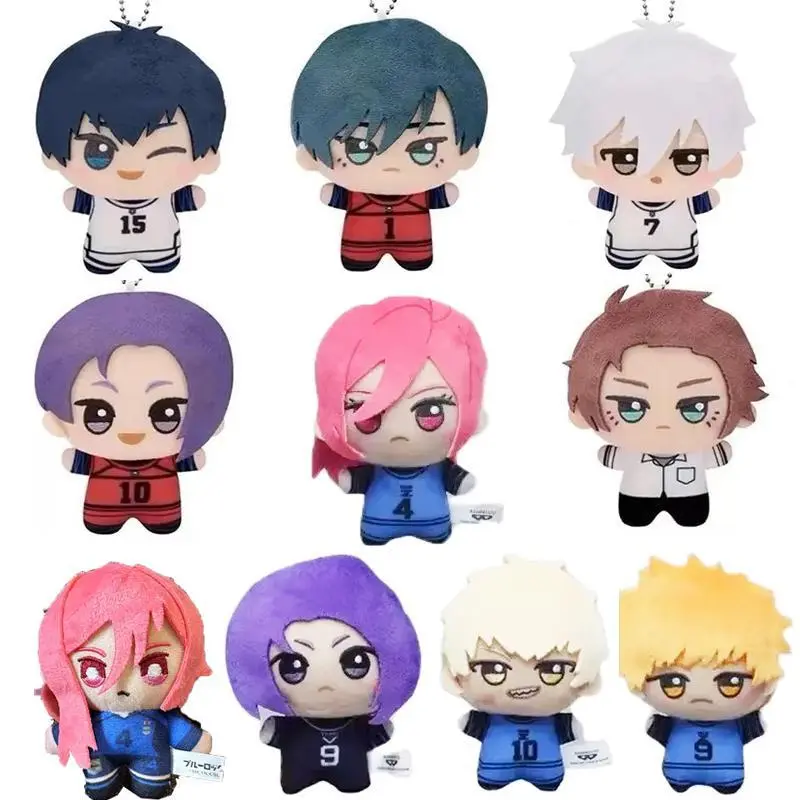 10cm Blue Lock Cartoon Character Plush Pendant Toy - Seishiro Nagi, Isagi Yoichi, Chigiri, Bachira Meguru, Mikage Reo, Rin Itoshi - Plush Fabric Backpack Keychain Gifts for Anime Fans