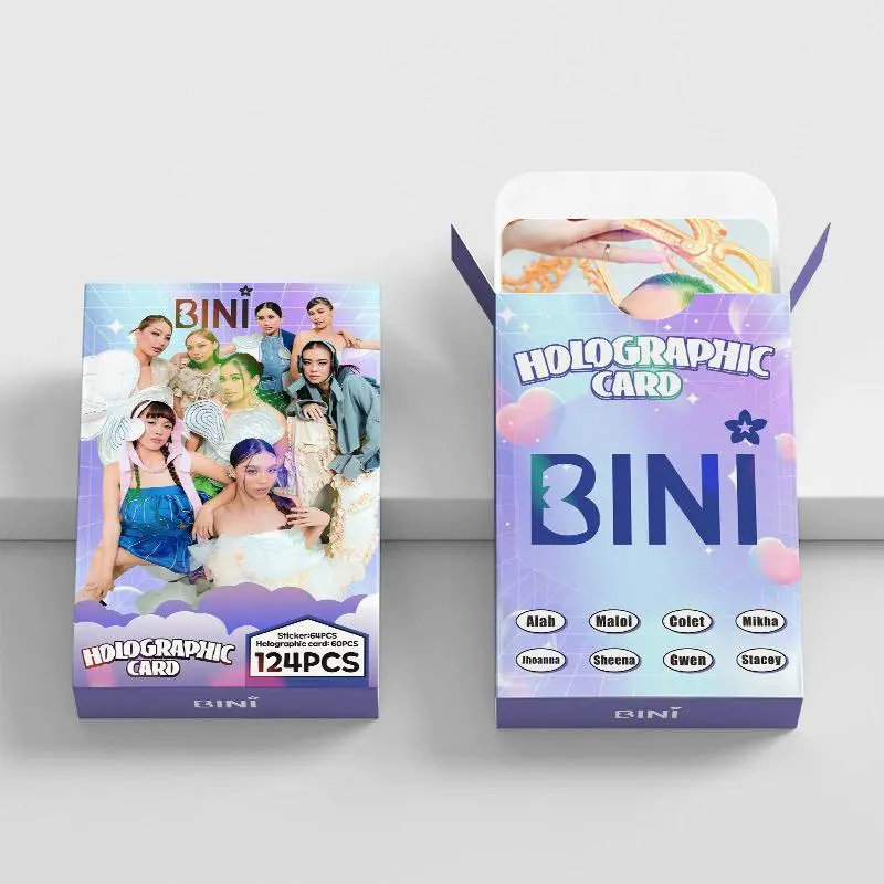 124 Pcs/Set Girl Group BINI Laser Lomo Card Aiah Mikha  Maloi Characters HD Photocard Stickers Fans Collection Cards