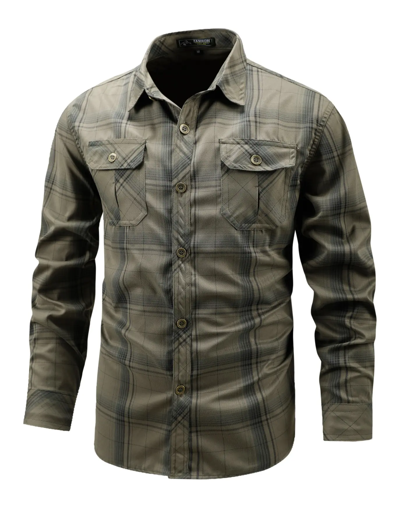 Men's Vintage Plaid Long Sleeve Button-Down Shirt, Casual Loose Fit, Ideal for Camping, Fishing, Farming, Travel, Business Daily Wear