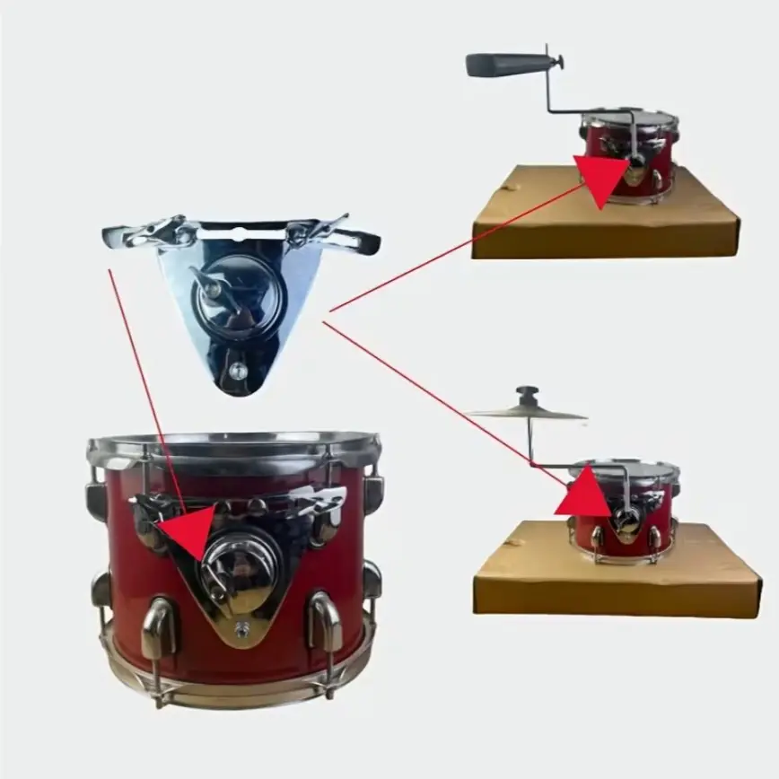 Drum Rack Suspension Stand, Adjustable Chrome Metal Drum Hardware, Secure Multi-Point Clamp, Ideal for Practice & Performance