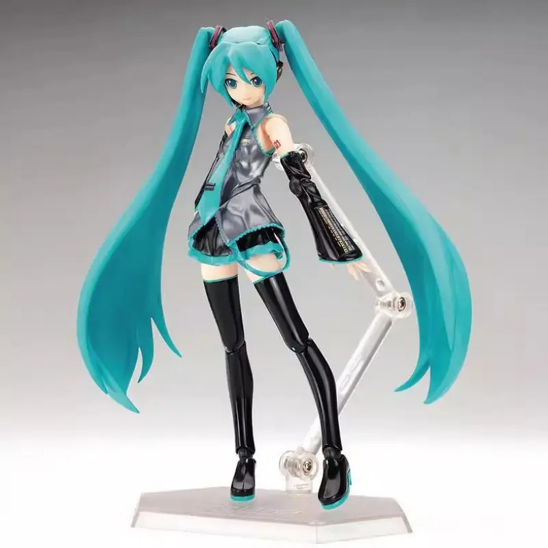 Hatsune Miku super actionable figurine, microphone stand with multiple accessories, anime decorative item and gift