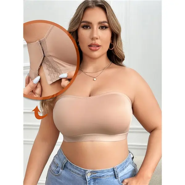 NAPTALK Women's Non-Slip Seamless Wireless Bralette - Comfortable Strapless Tube Top Bra
