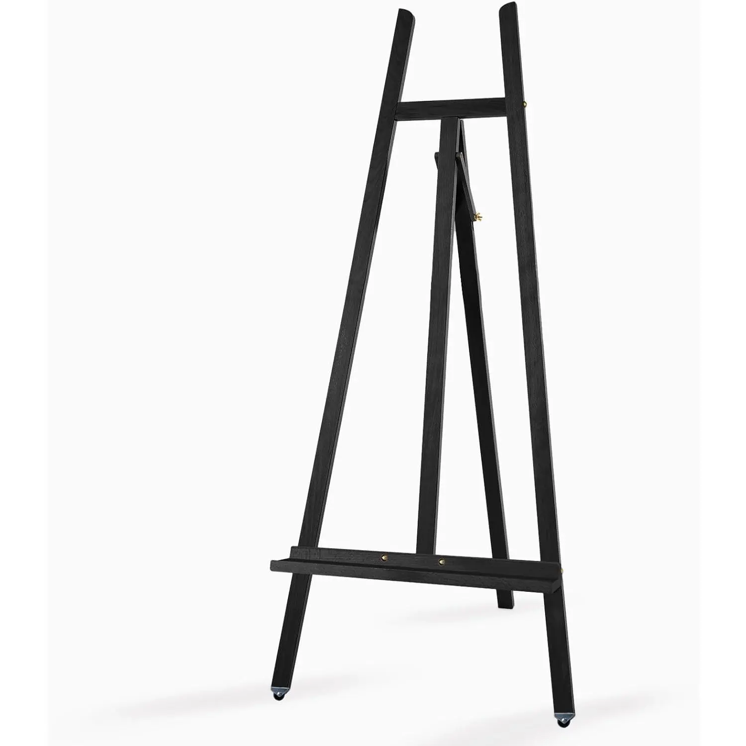 A - Frame Wooden Display Easel - Adjustable Lyre Beechwood Studio Easel Stand Holding Canvas Up to 90", Inclinable Artist Floor Painting Easel for Artwork Painting, Black