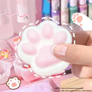 Plush Cat Paw Stress Relief Toy, Cute Cartoon Cotton Candy Cat Paw, Soft Squeeze Toy for Adults and Kids, Anxiety Relief Toy, Soft Squishies