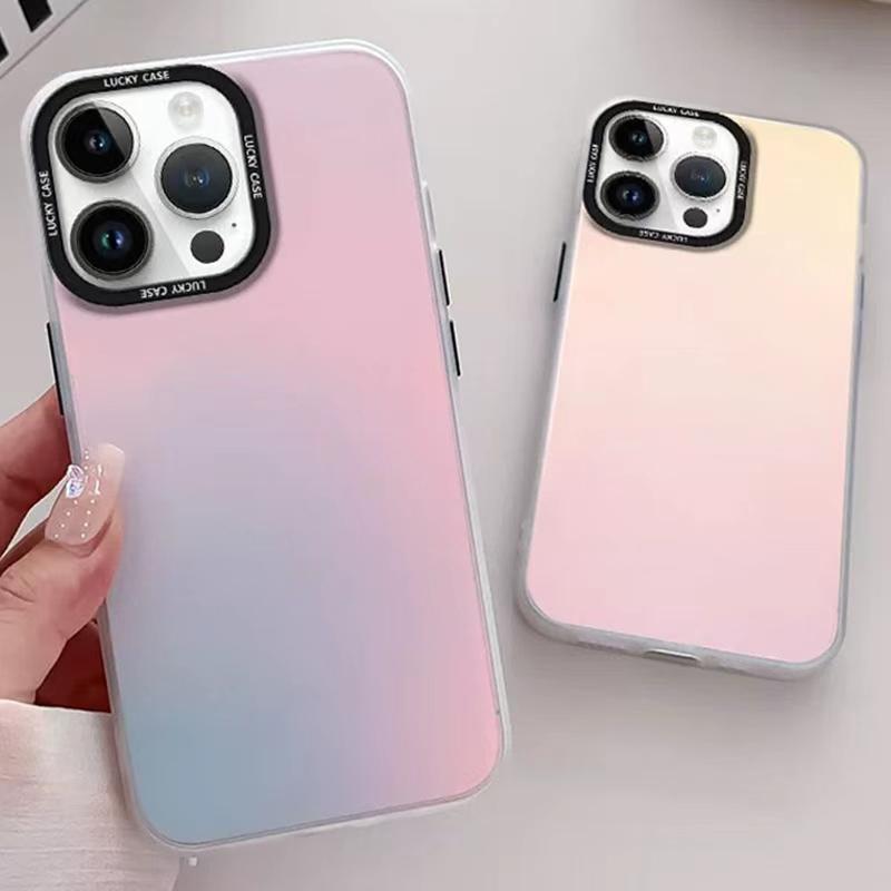 1PC Premium Holographic Gradient Phone Case for iPhone 17 Pro Case , Military-Grade Shockproof Cover Compatible with iPhone 17 16 15 14 / iPhone 13 phone case / iPhone 12 11 Pro Max &X XS Max.