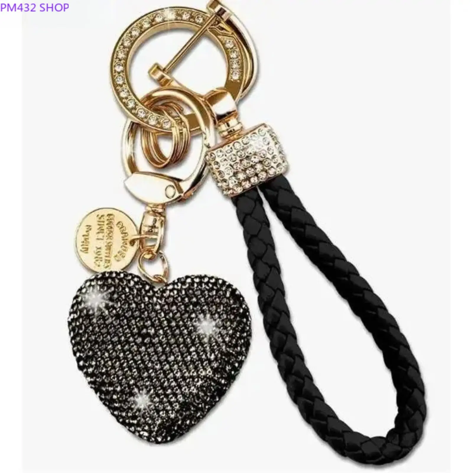 Bling Rhinestone Heart Keychain Wristlet, Sparkly Women’s Key Holder, Cute Purse & Backpack Charm, Stylish Handbag Accessory for Daily Use, Perfect Gift for Her