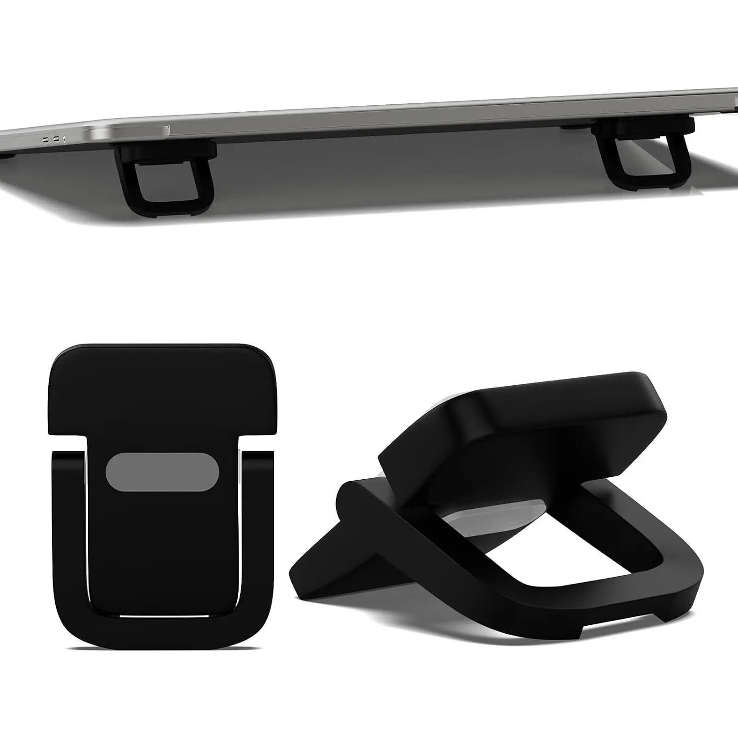 2 count Portable Keyboard Riser, Adjustable Black Laptop Keyboard Stand with 2 Angle Settings and Self-Adhesive Foldable , Mini Foldable Laptop Stand Riser Keyboards Lift for  Keyboards