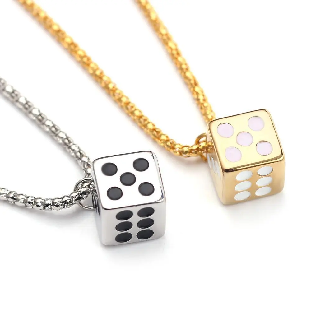 Creative Lucky Dice Pendants Hip Hop Necklace for Women Men Punk Fashion Streetwear Jewelry Unisex Chains