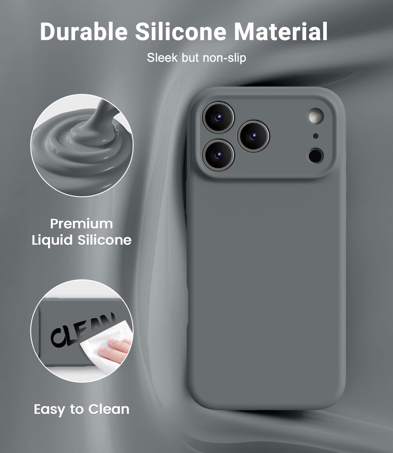DarlingCase Liquid Silicone iPhone 17 Pro Max Case, Compatible with iPhone 11 12 13 14 15 16 17 Series (Pro / Pro Max / Plus), Solid Color Shockproof Cover with Precise Cutouts and Responsive Buttons – Smooth Feel, Clean Look, Ready to Roll