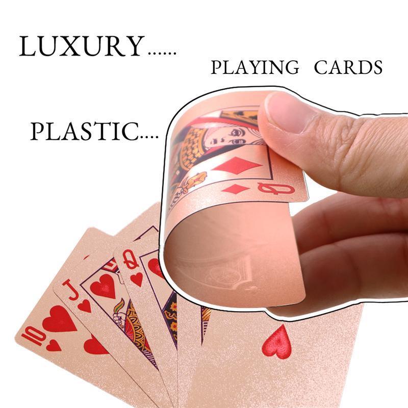 Luxury Waterproof Playing Cards – Champagne Rose Pink Diamond Poker Deck, Perfect for Christmas Gifts & Game Night