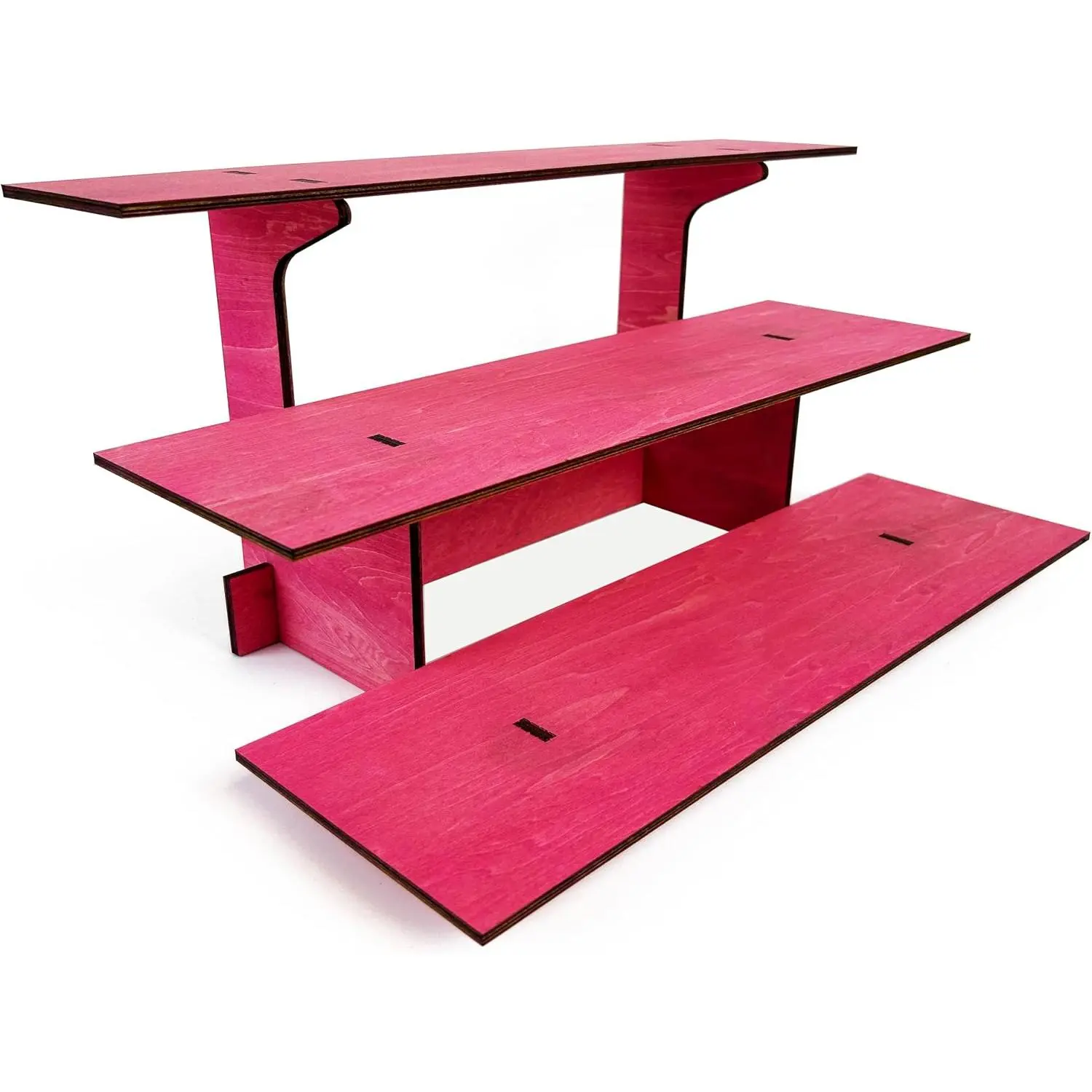 3-Tier Straight Retail Table Display Stand with Shelves for Products | 3 Step Straight Display Rack for Counter Top, Craft Shows, Farmers Market, Trade Shows, Pop ups, Soap Display, Candles ()