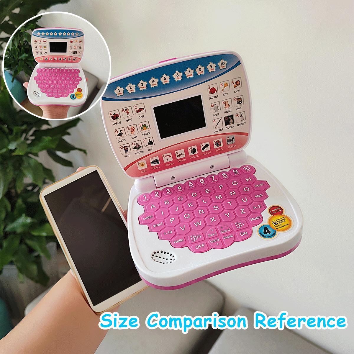 Electronic Learning Toy, 1 Box Mini Learning Computer Toy, Portable Learning Toy with Letters Numbers Music Functions, Ideal for 3 Years and Up