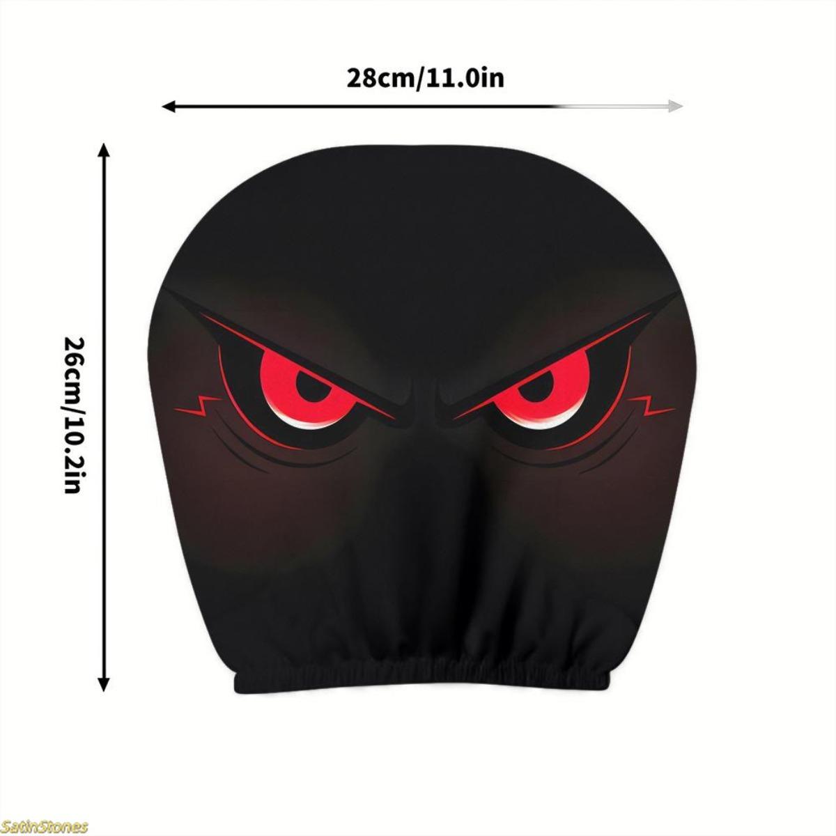 2 Pack Deep Angry Eyes Car Headrest Covers, Car Seat Protectors, Car Seat Decor, Universal Seat Protectors, Dust Resistant, No Filling, Long Driving Neck Relief, Father's Day Gift