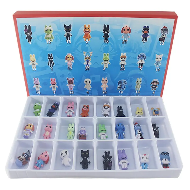 24-Day Blind Box Horror Animal Hospital Handmade Doll Calendar, Room Decor Figurine, Perfect Gift for Halloween and Christmas