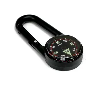Outdoor Compass with Thermometer, 2-in-1 Double-Sided Design, Lightweight Durable Navigation Tool for Hiking Camping Orienteering Survival, Map Wristband & Climbing Buckle, Men Women