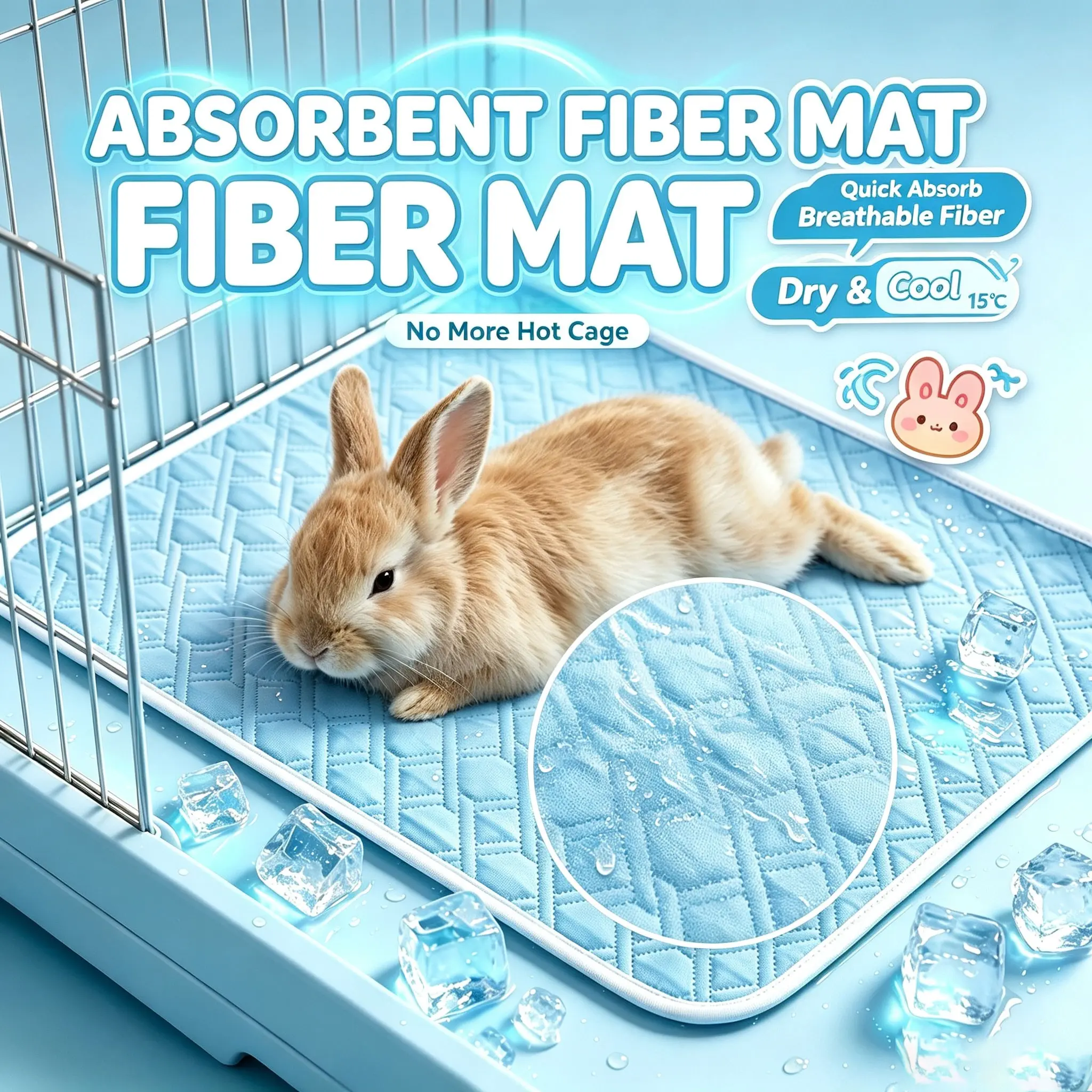 1PC Summer Reusable Small Pet Waterproof Pad, Waterproof & Absorbent Hamster & Rabbit Pet Bedding Mat, Cage Liner Sleeping Mat for Small Animals, Washable House Training Pad for Rabbits & Hamsters