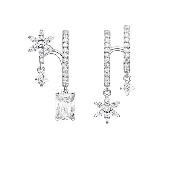 Brilliant Nebula Earrings, Light Luxury Rose Story Stud Earrings, Elegant Pearl Earrings for Women E50223-EH