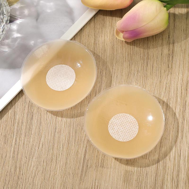 AWAYTR Nipple Cover for Women Sticky Adhesive Silicone Pasties Waterproof Reusable Pasty Nipple Cover with Travel Bag 1/3/5Pair