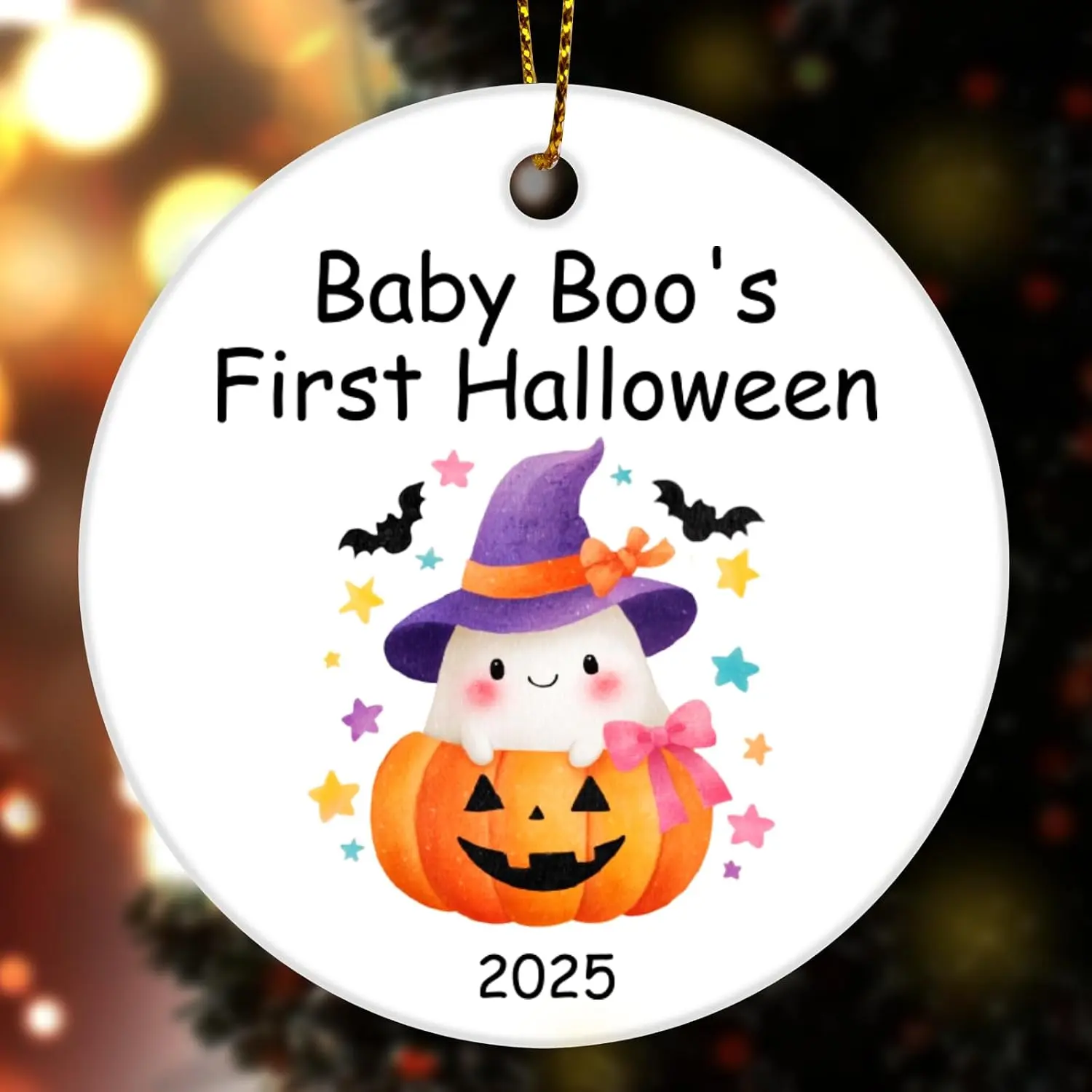 Boo's First Halloween 2025 Ornaments Gifts, Funny Pumpkin  Ornaments for Christmas Tree