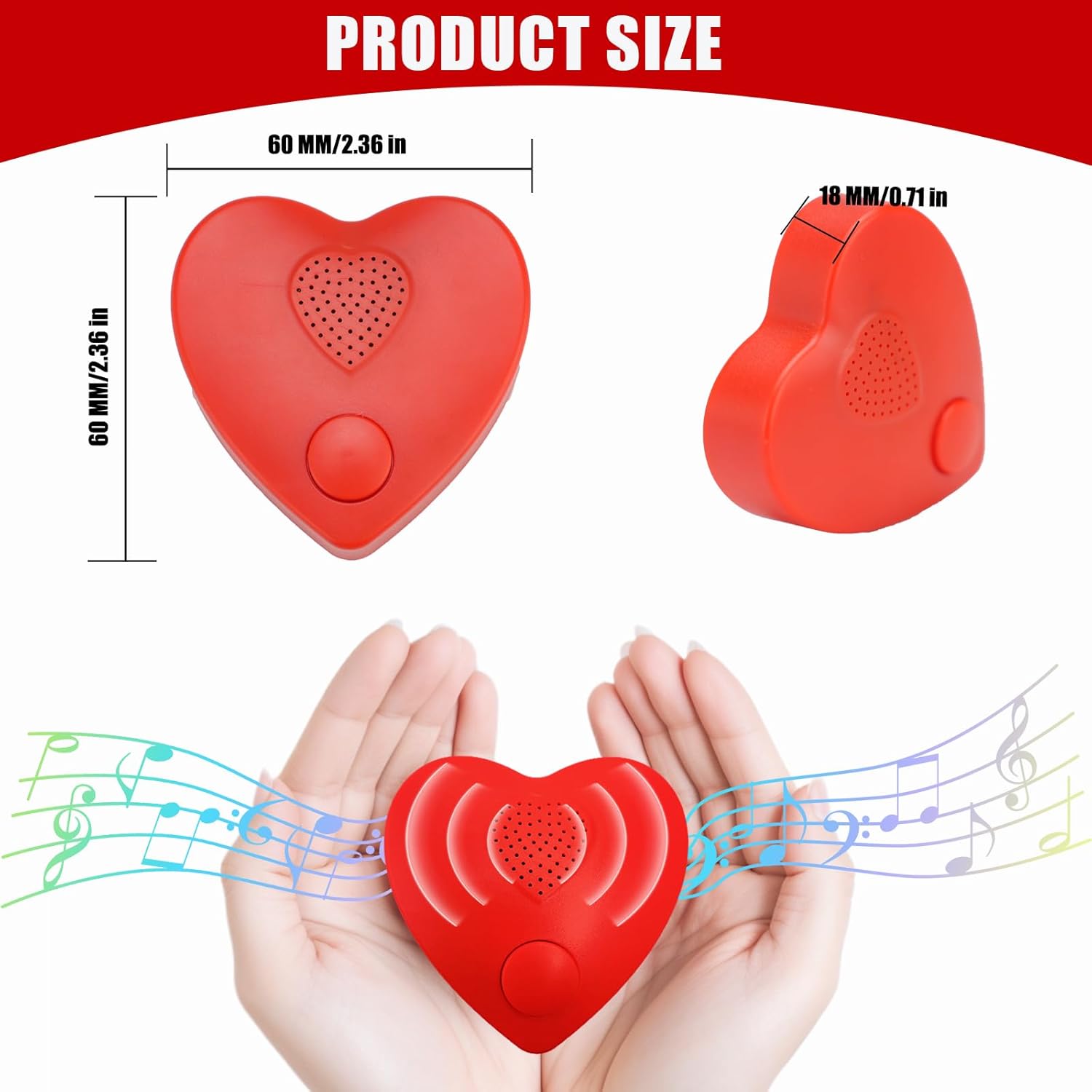 Voice Recorder, 16min USB Downloadable, Recordable Sound Chips Module for Stuffed ,Personal Voice Message for Mother's Day Christmas Plush , DIY Creative Presents for Boys, Girls (Red)