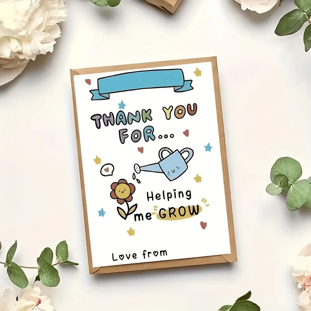 12pcs Cute Thank You Handwritten Greeting Cards, Ideal for Graduation, Holidays, Teacher's Day, Gifts for Teachers, Friends, Family
