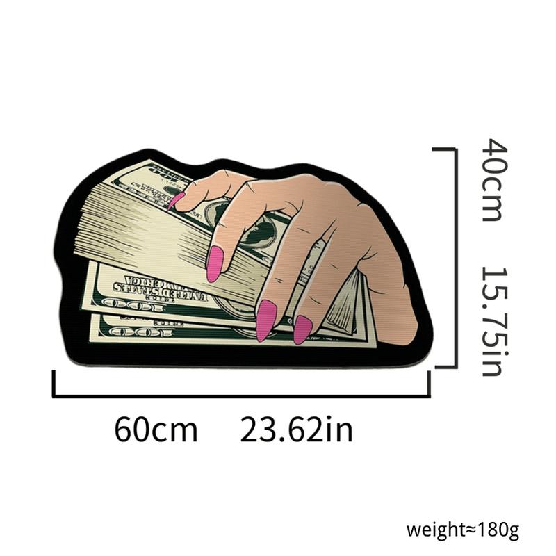 Creative 3D Dollar Pattern Floor Mat, 1 Count Colorful Non-slip Soft Floor Carpet, Decorative Area for Home Living Room Bedroom Study Room Hotel, Home Decor Rugs