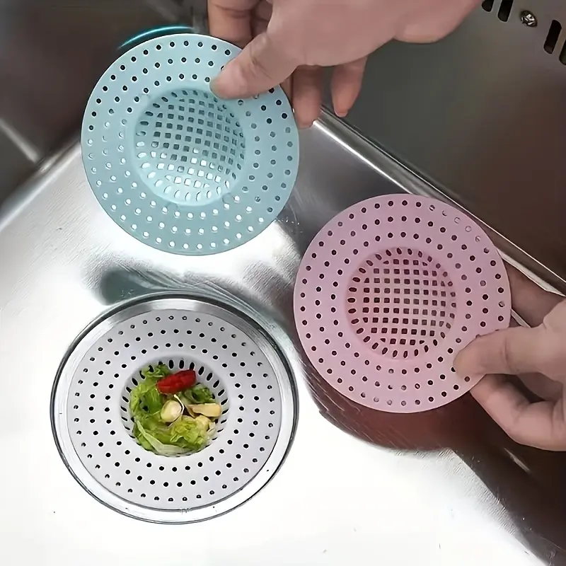 3pcs Kitchen Sink Bathroom Drain Strainer, Floor Drain Strainer, Toilet Clog and Pest Prevention Cover, Kitchen Sink Strainer