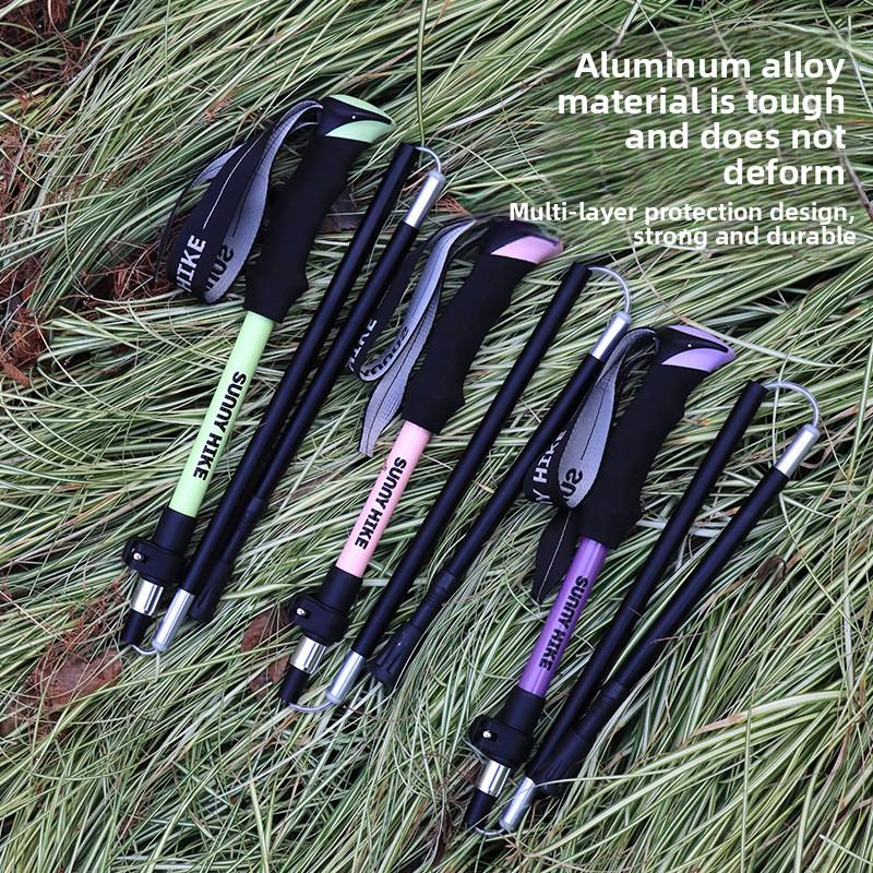 Folding hiking poles ultralight carbon fiber trekking poles professional outdoor hiking gear walking sticks climbing