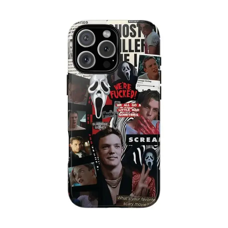 Billy Loomis Ghostface Scream Scary Mask Aesthetic Perfect Aesthetic Printed Soft TPU Case Anti Drop Full Protection Compatible with iPhone 17 16 15 14 13 12 11 Pro Max 17Air and Samsung S26 S25 S24 S23 S22 S21 FE Plus Ultra, Smartphone, Custom, Accessori