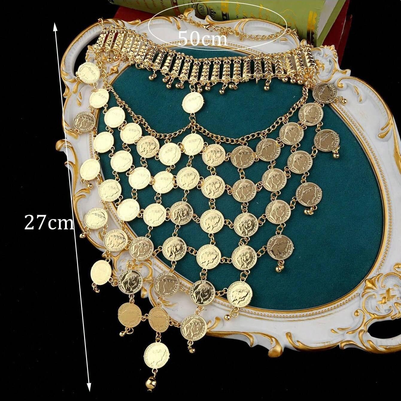 Middle East Dubai Style Metal Veil Hollow Coin Alloy Curtain Tassel Mask Cross-Border Headdress Face Covering Jewelry Accessory