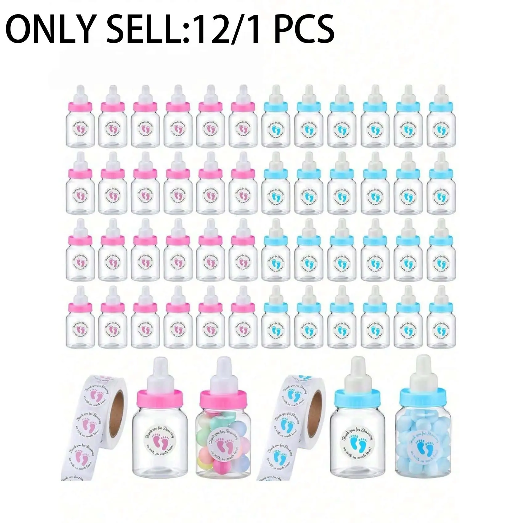 Baby Bottle Party Favors, Empty Mini Bottle with Thank You Sticker, DIY Party Gift for Baby Shower Birthday Party Decor, Party Favors Assortment, Diy Customization, Personalized Gifts, Customizable Gift, Unique Birthday Gifts, Party Favor Packs