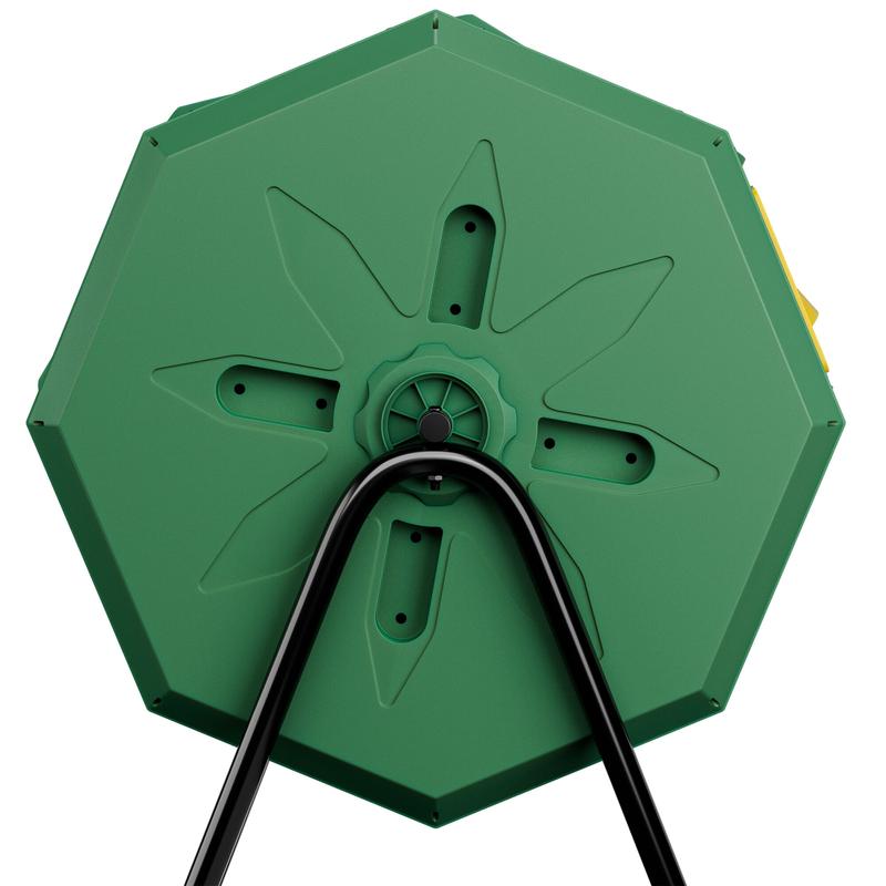 Segawe Dual Chamber Composter Tumbler 43Gal Rotating Outdoor Compost Bin with Gloves, BPA Free, Steel Frame for Backyard, Garden, Black/Green