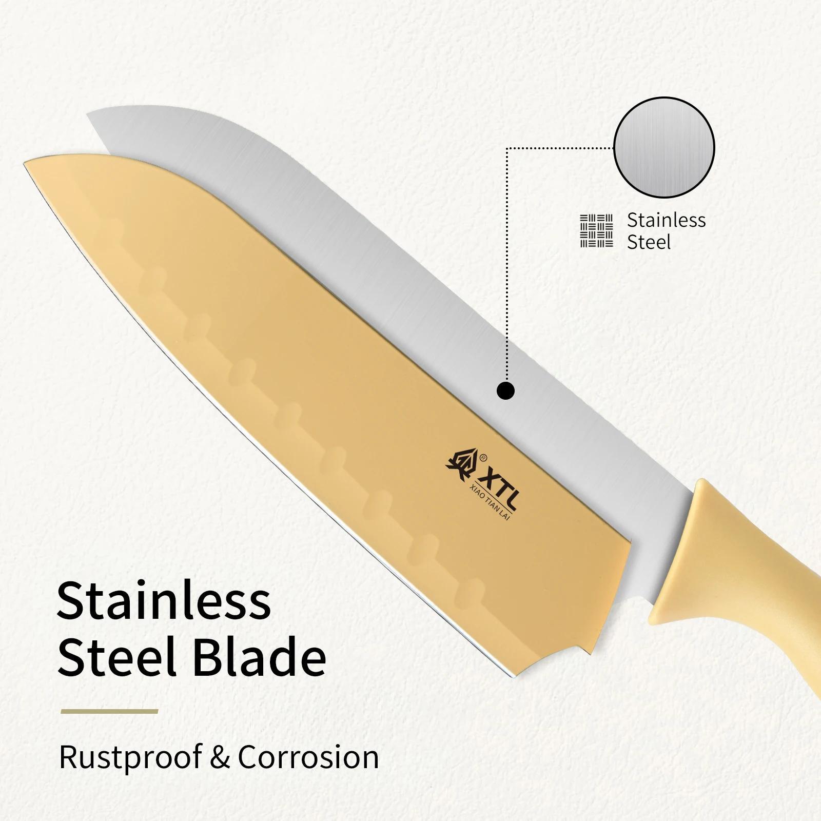 Professional 7pcs Stainless Steel Kitchen Cooking Tool Set  Chef's Knife with Silicone Handle Sharp and Durable, Rust and Stain Resistant Cooking Tools with Scissors and Peelers