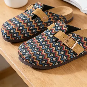 BDHJYDB Men'S Vintage Style Closed Toe Mules, Adjustable Buckle Casual Footwear, Versatile Shoes for Daily Use And Outdoor Activities