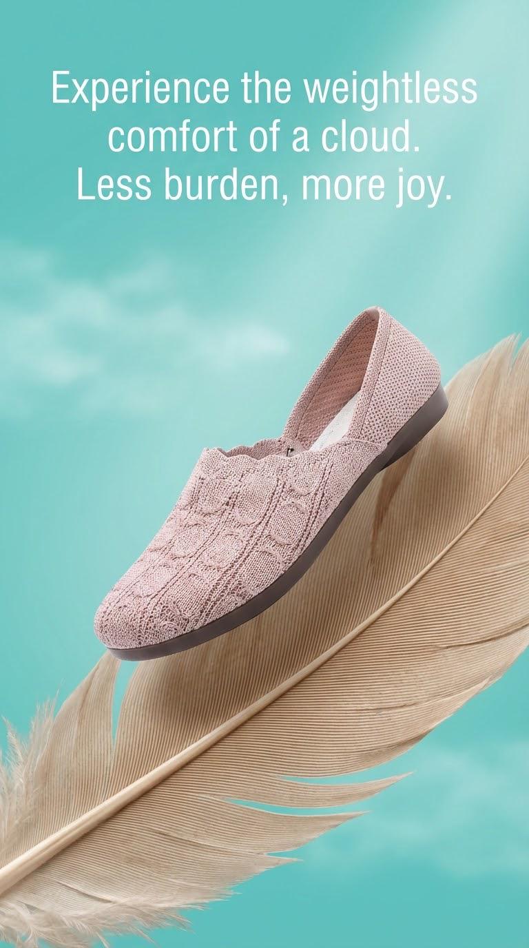 Breathable Elastic Upper Slip-Ons  Foldable Lightweight Casual Shoes  Soft Cushion Sole for Daily Walking