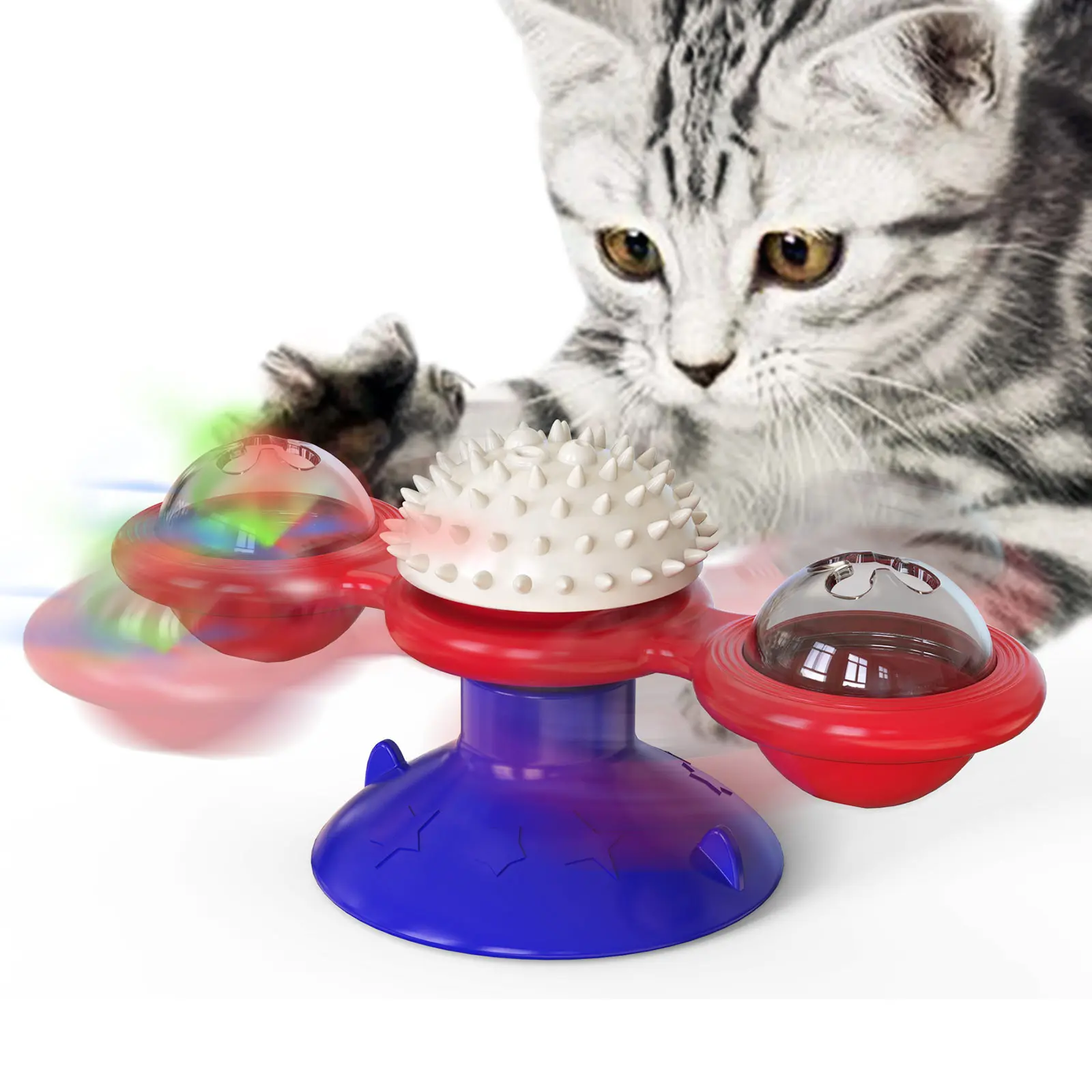 Hot-Selling Windmill Spinning Turntable Cat Toy, Scratching Rubbing Cat Brush, Pet Supplies Factory