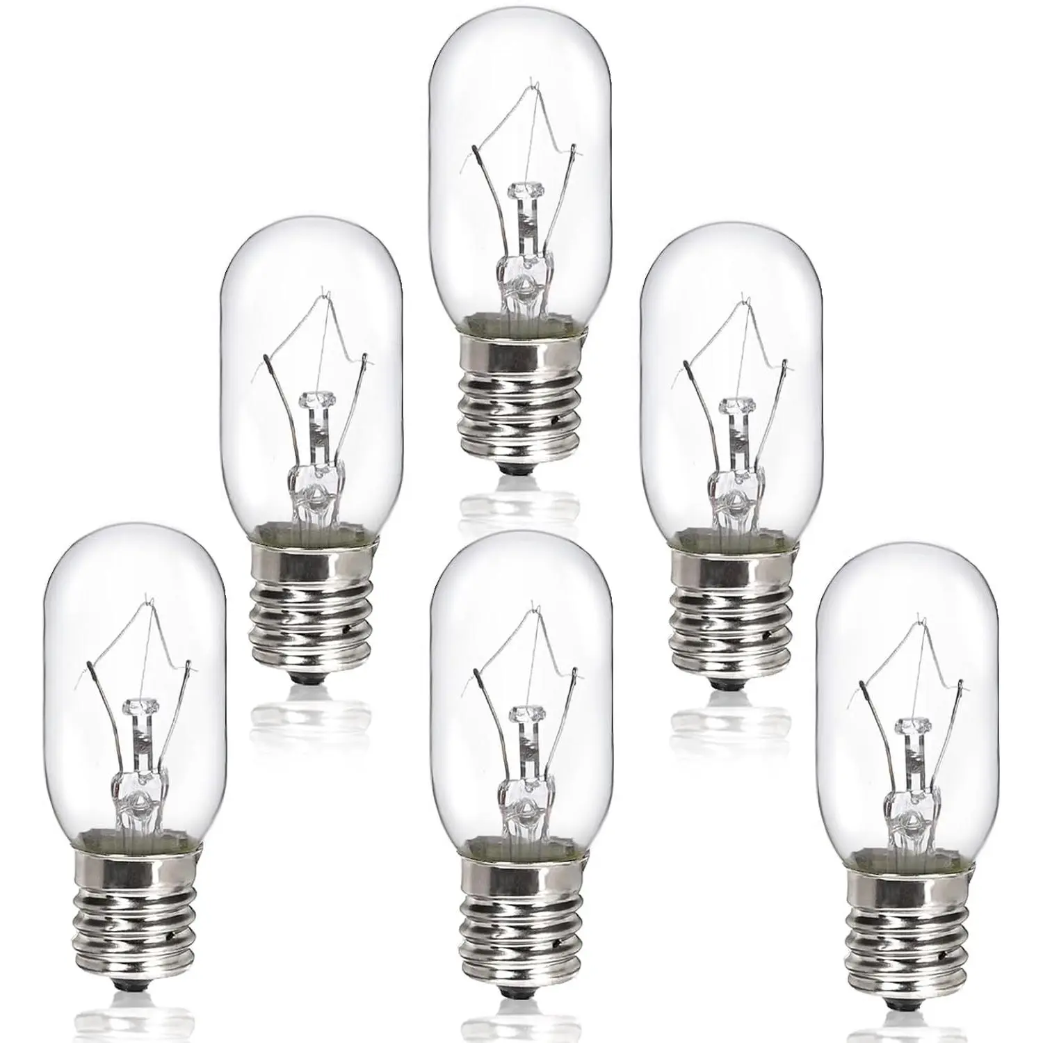 6 Pack Microwave Light Bulb 40 Watt 120V T8 Replacement Light Bulb E17 Standard Base Stove Light Bulbs Under Hood for Oven Stove Refrigerator Microwave
