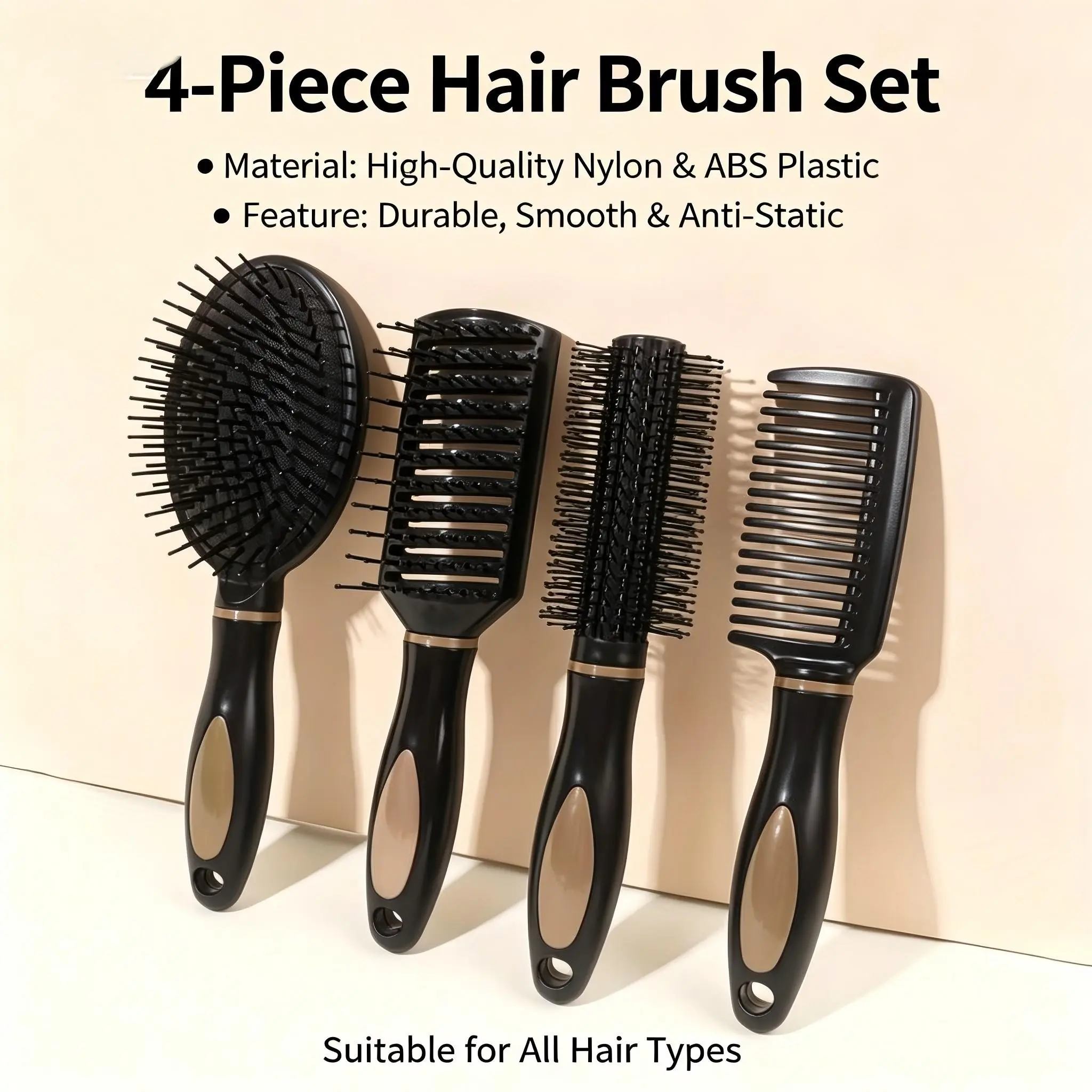4pcs Hair Comb Set, Anti-Static Cushion Comb, Massage Comb, Styling Tools, Perfect for Home, Travel, Gift, Ideal for Perfect Hairstyles, All Hair Types