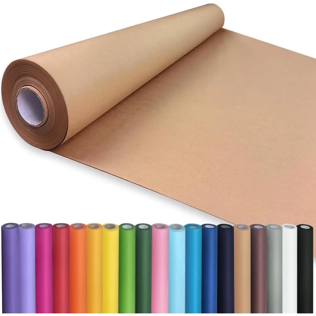 Brown Kraft Paper Roll 36" x 1,440" (120') for Craft Bulletin Board Paper Art Table Covering Crafting Gift Wrapping Bouquet Packing Parcel 70GSM 50LB (Brown, 36" x 120')