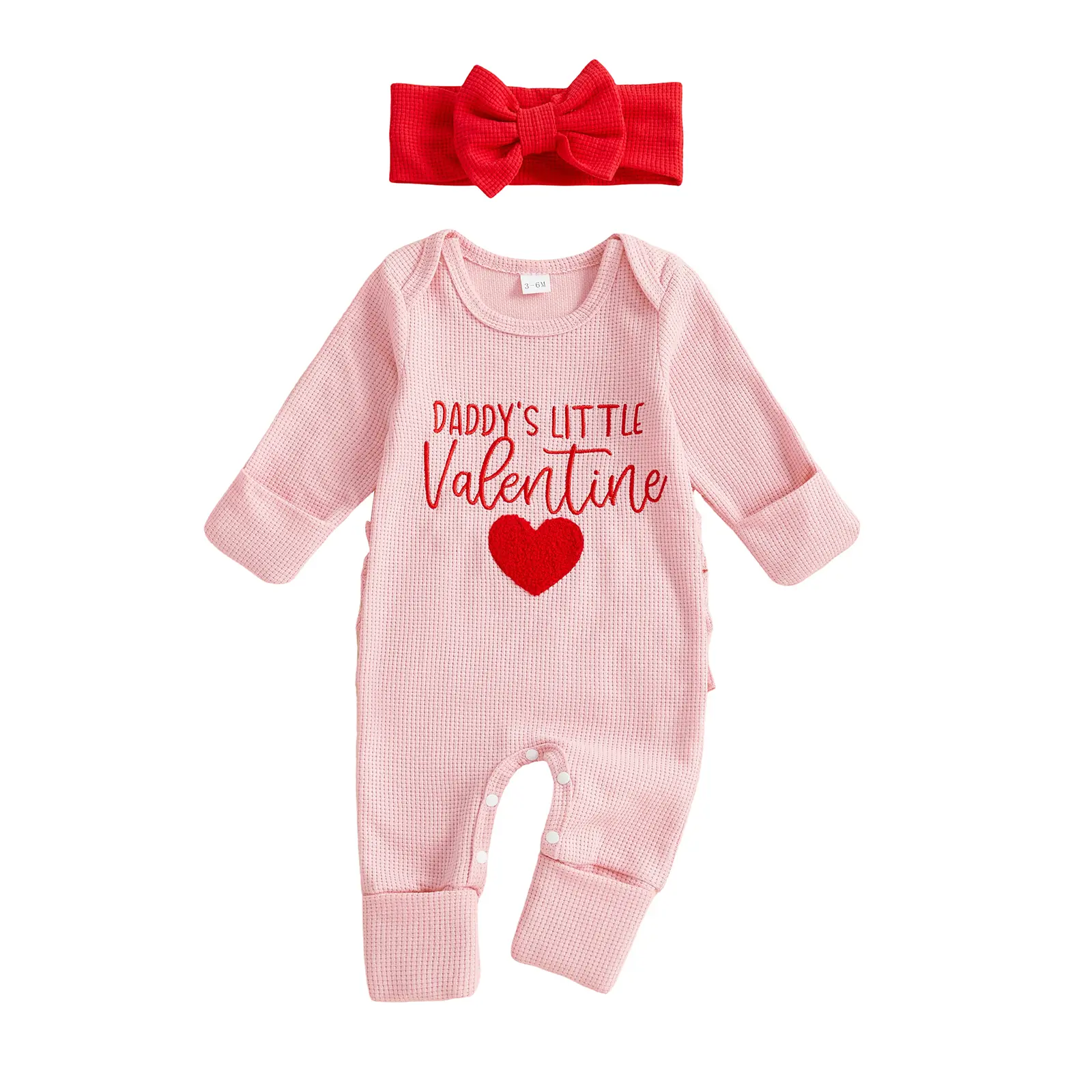 My First Valentines Baby Girl Outfit Preemie Clothes Ribbed Romper Newborn Coming Home Onesie Infant Jumpsuit