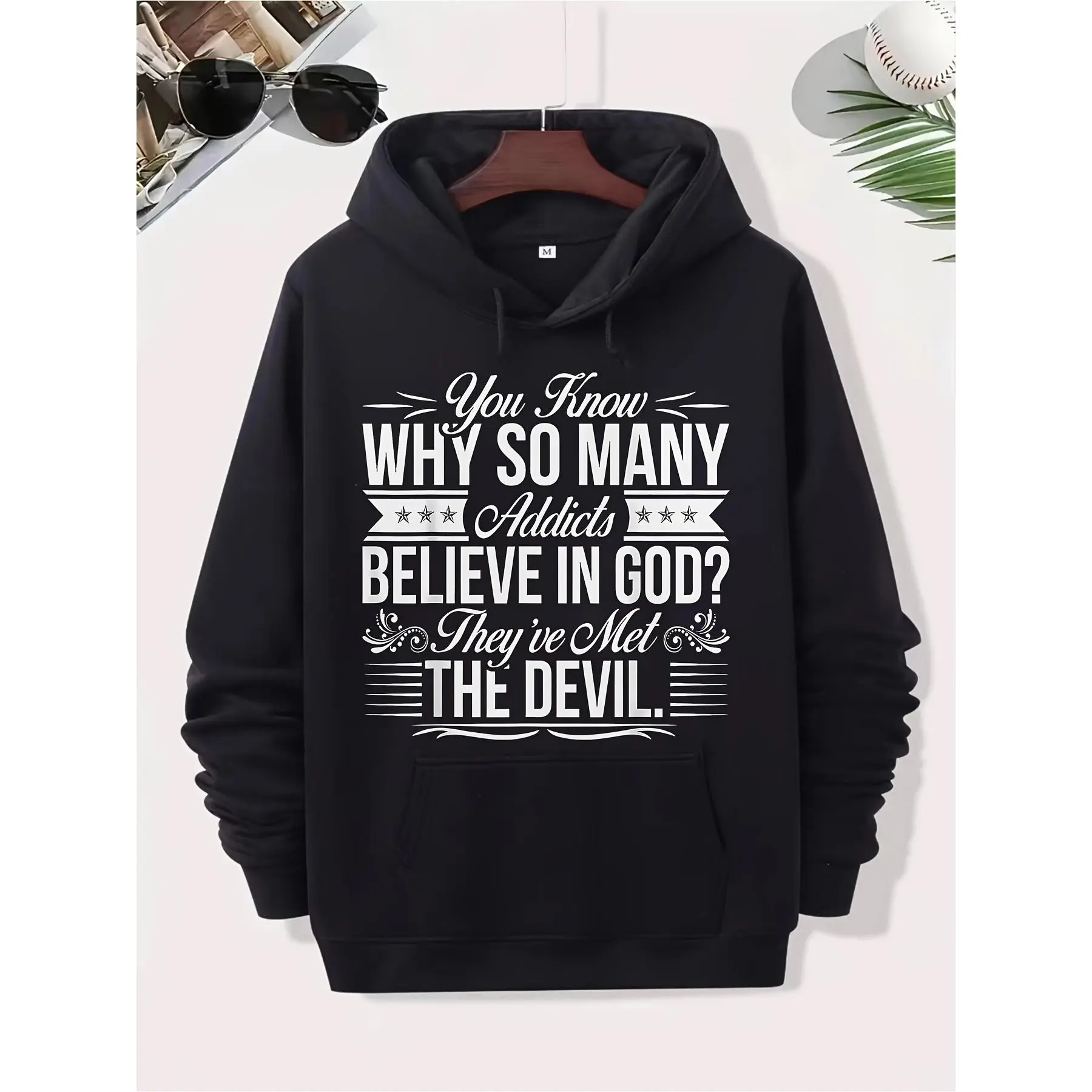 Men's & Women's Addiction Recovery Sobriety Gift Hoodie - Classic Black Cotton Blend Pullover with Kangaroo Pocket, - Milestone Tracking Design for Sobriety Anniversary Apparel, Comfortable Casual & Game Day Wear, Urban Edgy Aesthetic