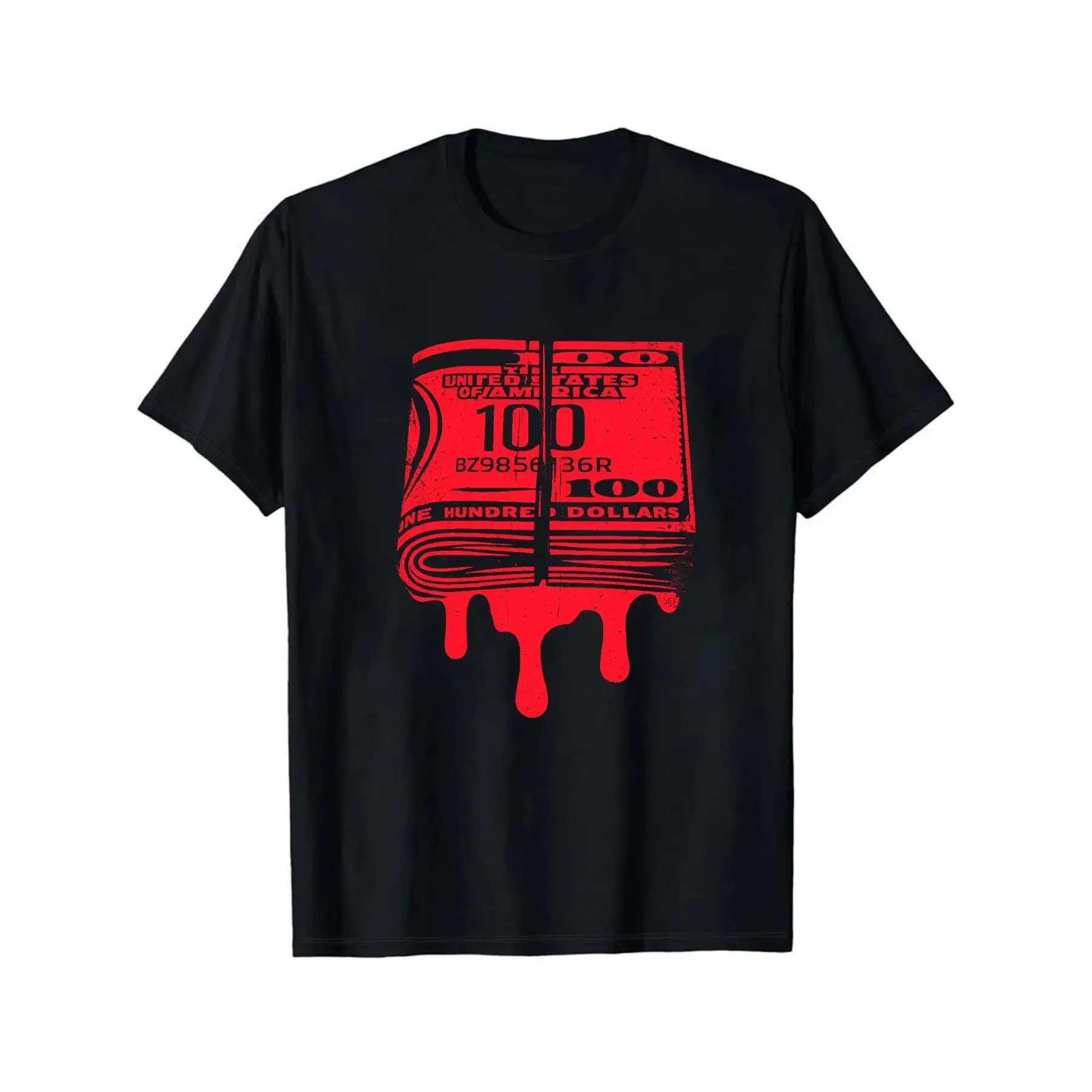 ✨ Red Dripping 100 Dollar Bill T-Shirt |   Hustle Culture Money Drip Graphic Tee |   Hip Hop Streetwear Casual Top for Men & Women