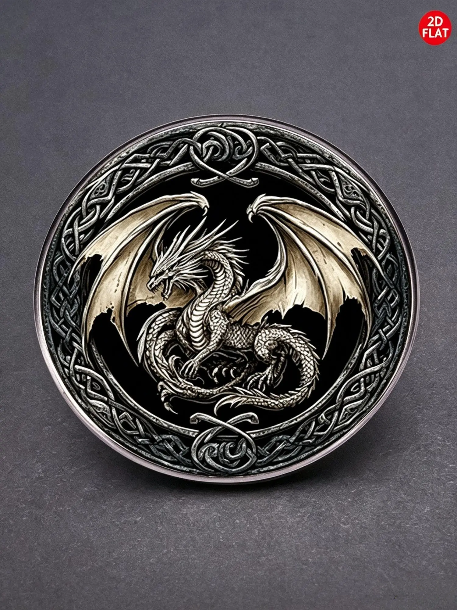 2D flat.Dragon Pattern Brooch, Creative Fashion Badge, Multi-Use Accessory for Backpacks, Clothes, Collars, Hats, Perfect for Holidays and Special Occasions