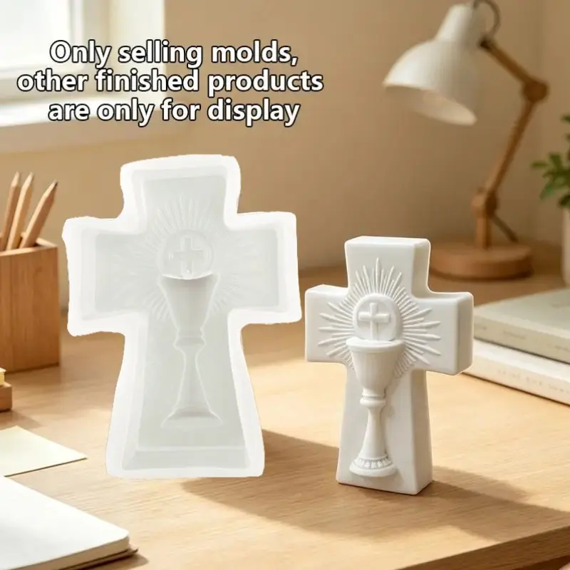 Cross Candle Silicone Mold, DIY Home Decor Craft Mold, Resin Memorial Ornament, Church Festival Atmosphere Ornament, Home Decor Mold