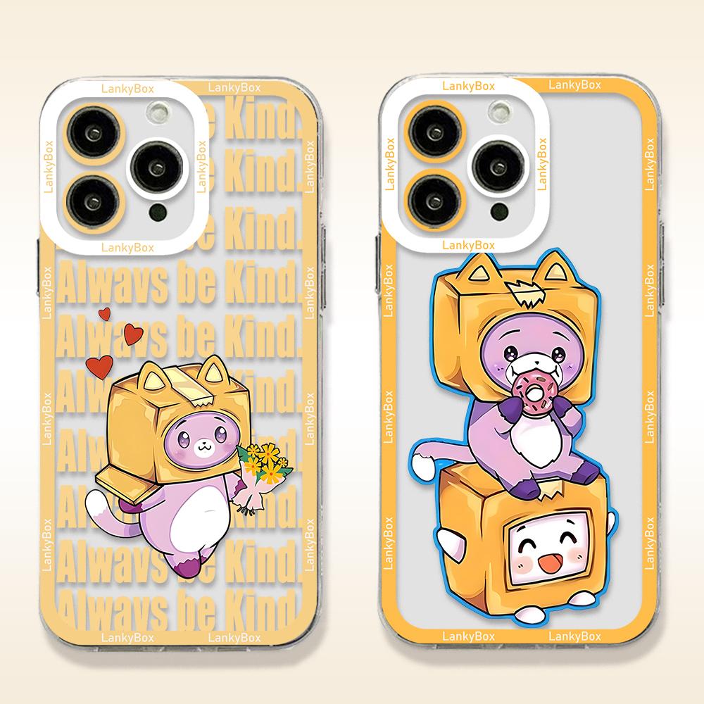 Cute Cartoon LankyBox Phone Case For iPhone 17 16 15 14 13 12 11 Pro Max Plus Transparent Cover