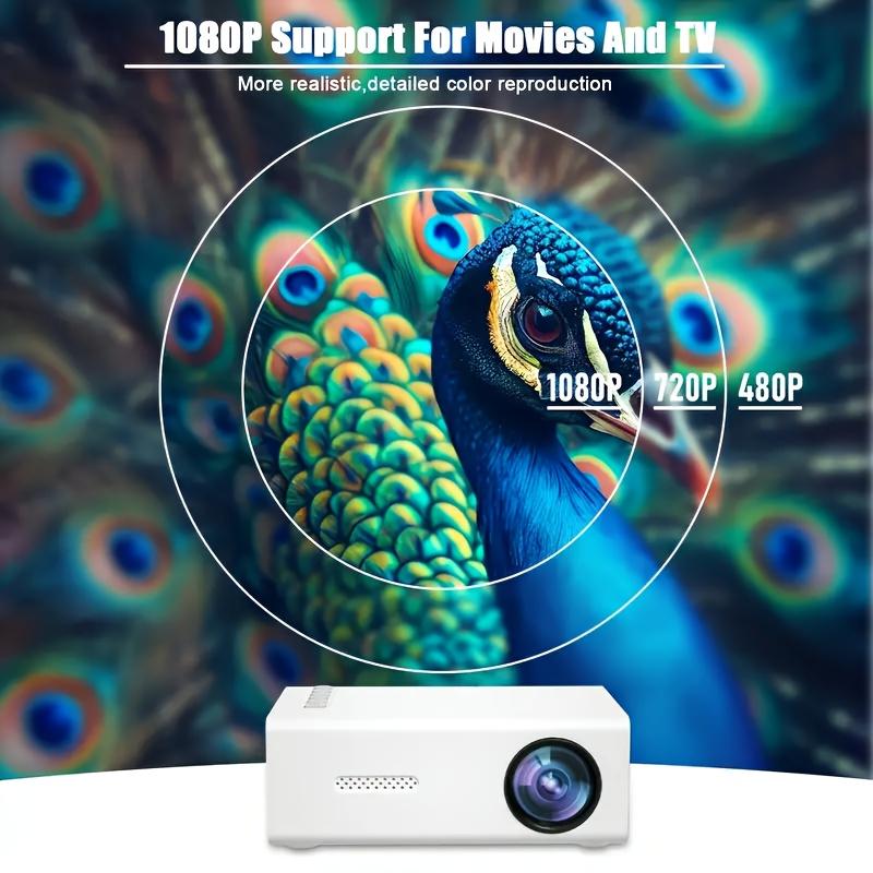 Portable Mini Projector - Native 720P - Compatible with IOS, Android, Windows, Etc. - with Remote Control - Suitable for Smartphones, PS4 And USB Devices